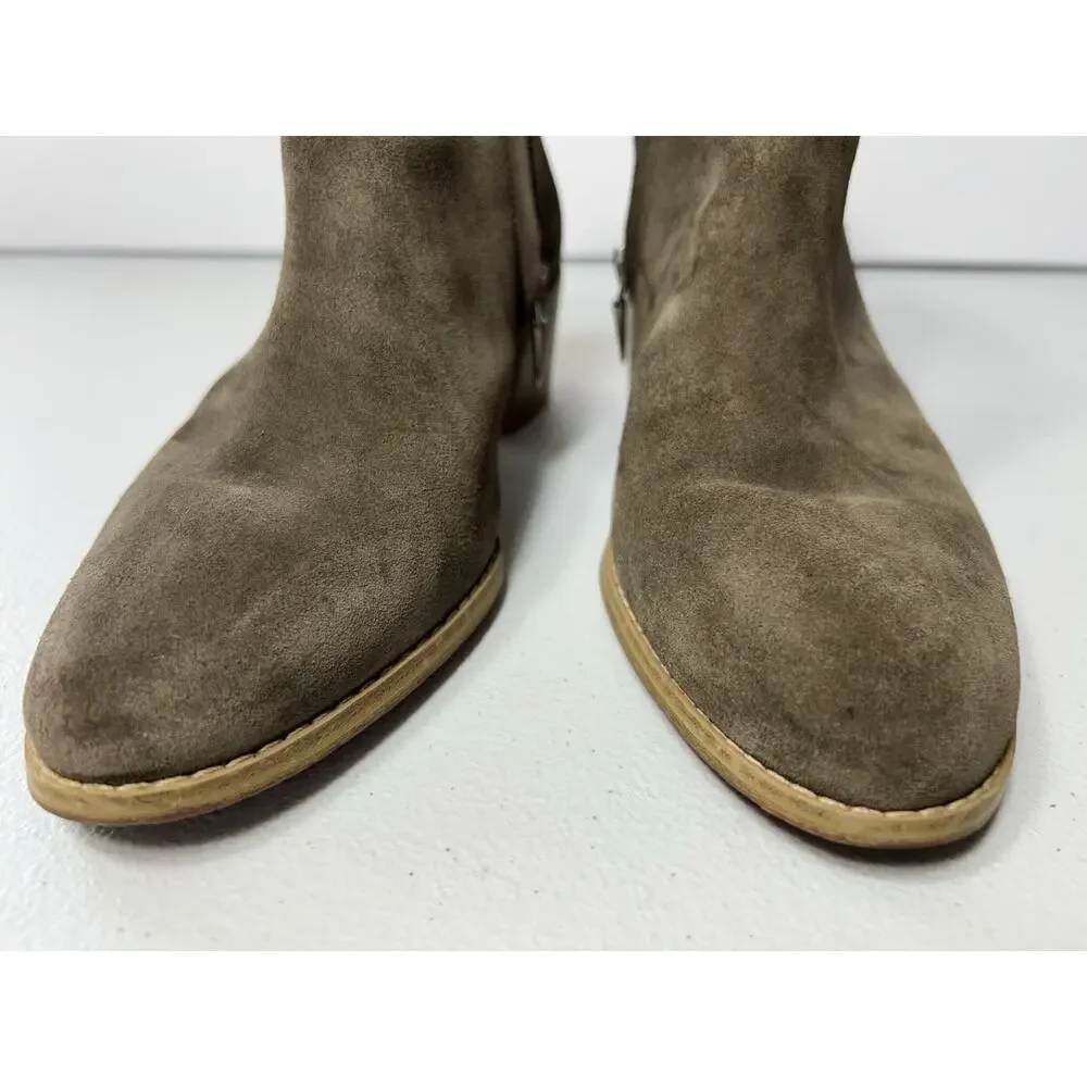 Clarks Women's Khaki‎ Olive Breccan Myth Suede Bootie Ankle Boots  Size 8M